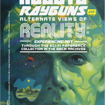 “Robots, Rayguns, and Alternate Views of Reality: Experiencing Art Through the Sci-Fi Paperback Collection in the SMCM Archives" exhibition invite and artwork