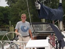 Captain Rick Loheed aboard Poor Richard